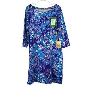 NWT‎ Lilly Pulitzer UPF 50+ Mini Sophie Dress Royal Purple Cat Call Size L